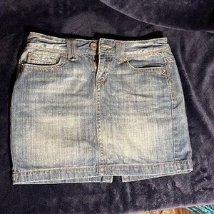 Aeropostale medium wash denim mini skirt